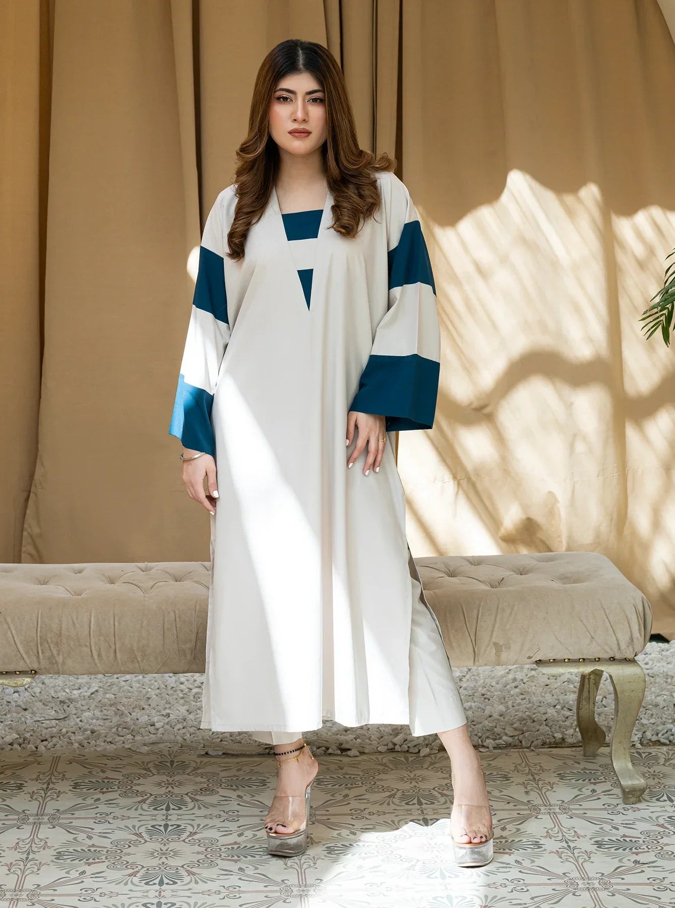 Stitched Femme Kaftan Set GUL018