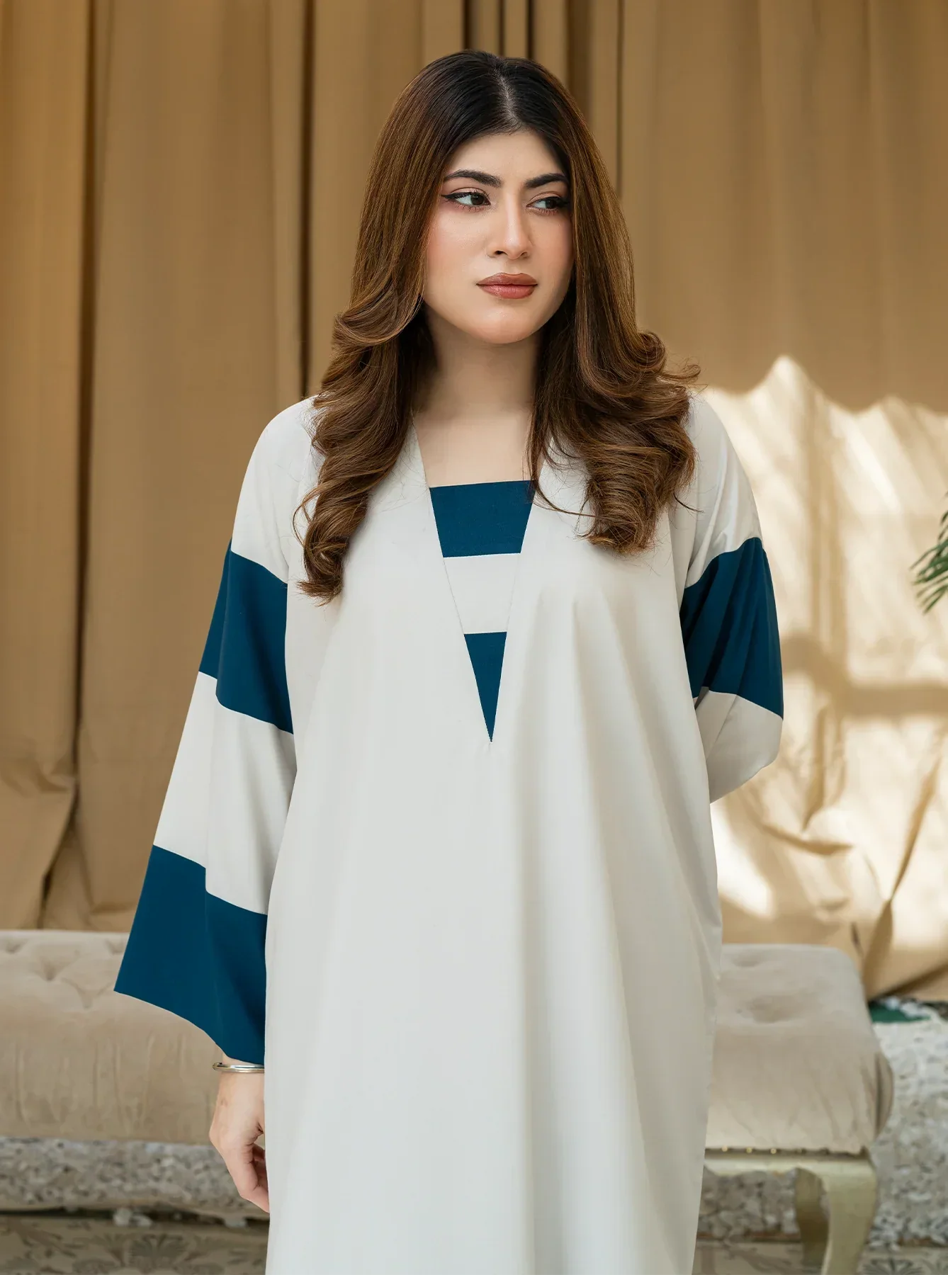 Stitched Femme Kaftan Set GUL018