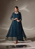 EMB006 Teal Chiffon Pishwas Set - 3 Piece