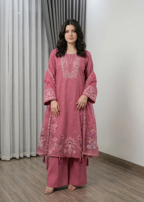 EMB007 Embroidered Cotton Suit - 3 Piece