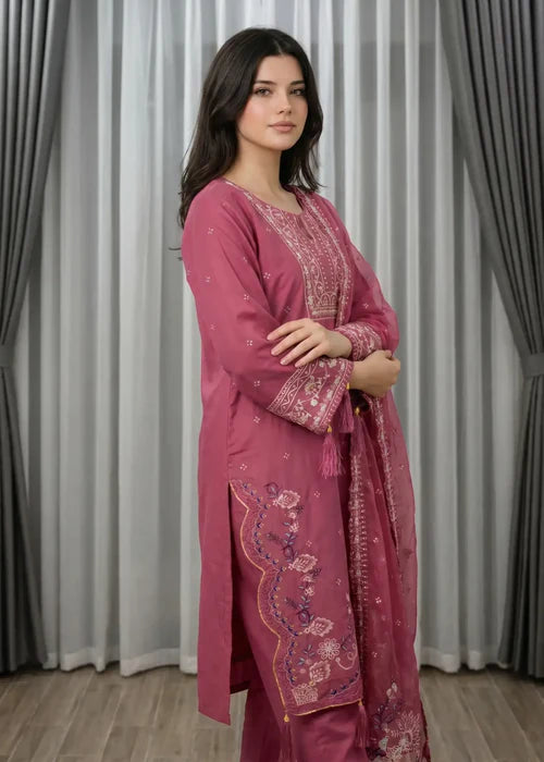 EMB007 Embroidered Cotton Suit - 3 Piece