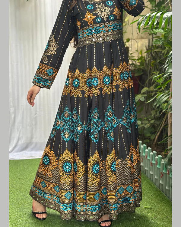 LDT103 Printed Flared Maxi & Trousers Set - 2 Piece