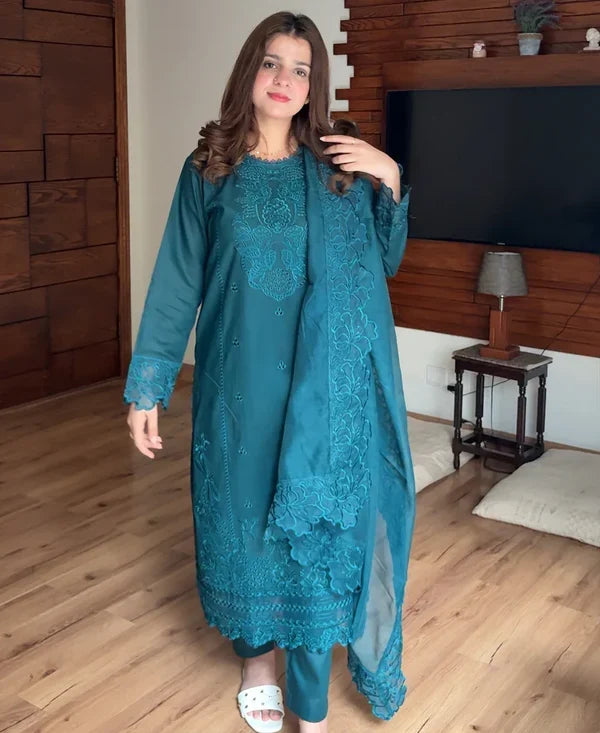EMB010 Fatima Embroidered 3-Piece Suit