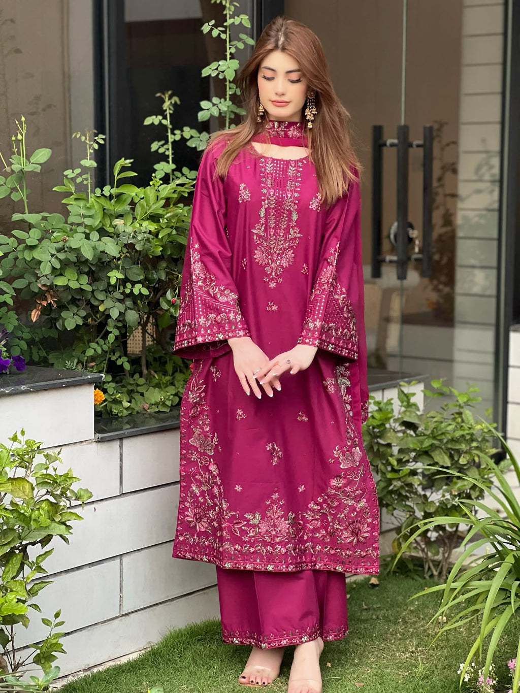 EMB005 Omavi Embroidered Dress 3 Piece