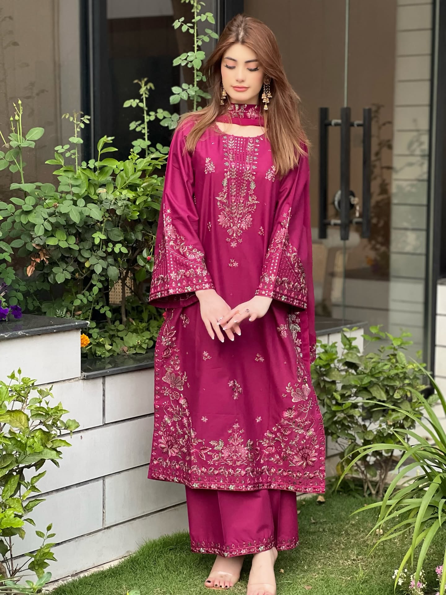 EMB005 Omavi Embroidered Dress 3 Piece