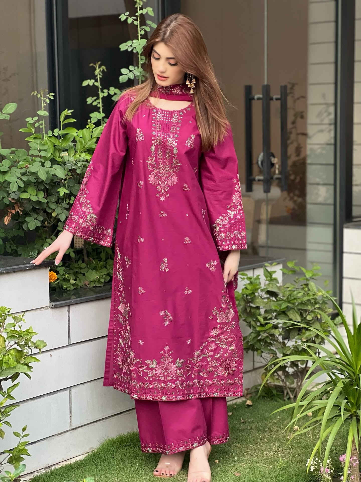 EMB005 Omavi Embroidered Dress 3 Piece