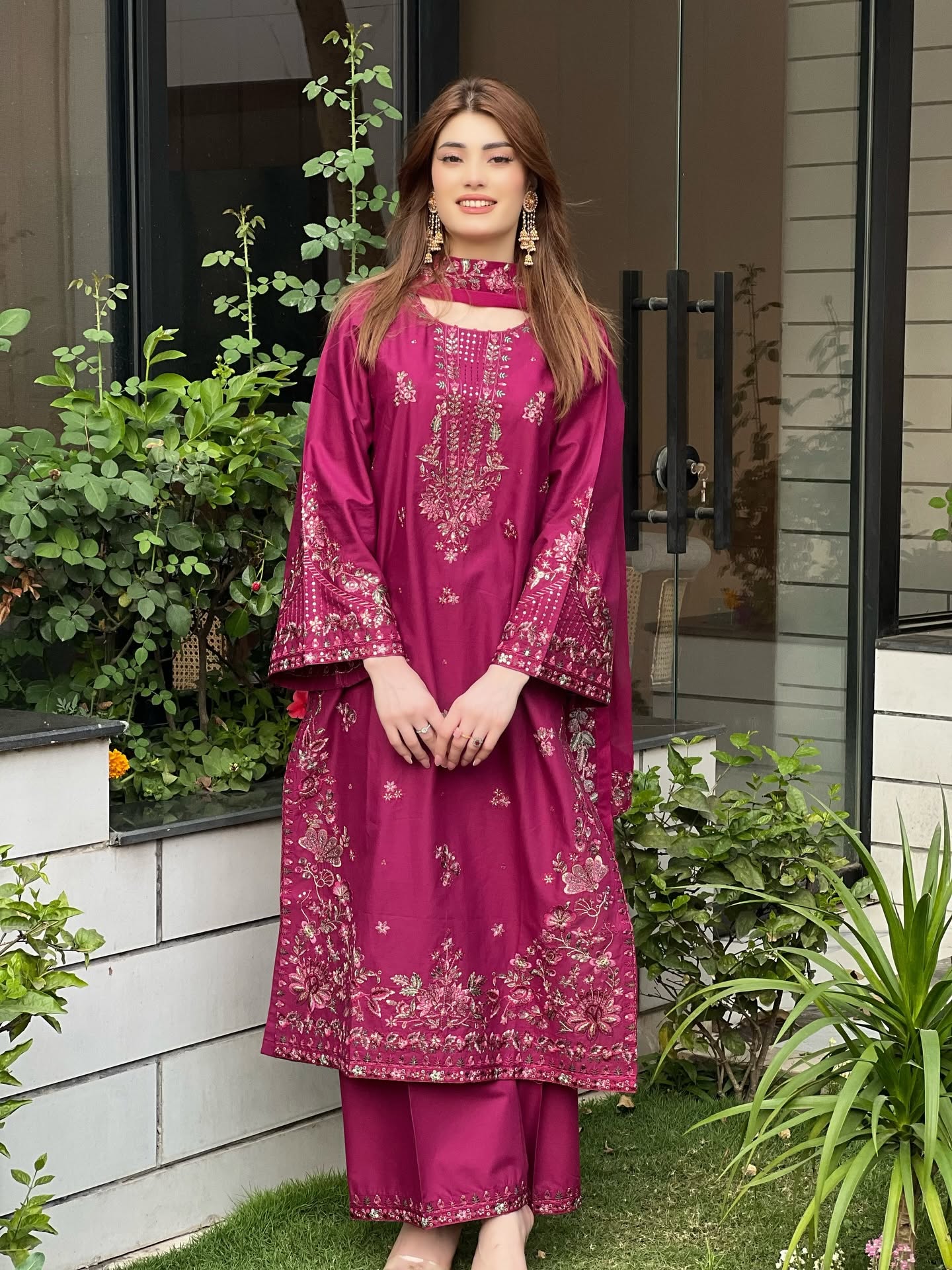 EMB005 Omavi Embroidered Dress 3 Piece