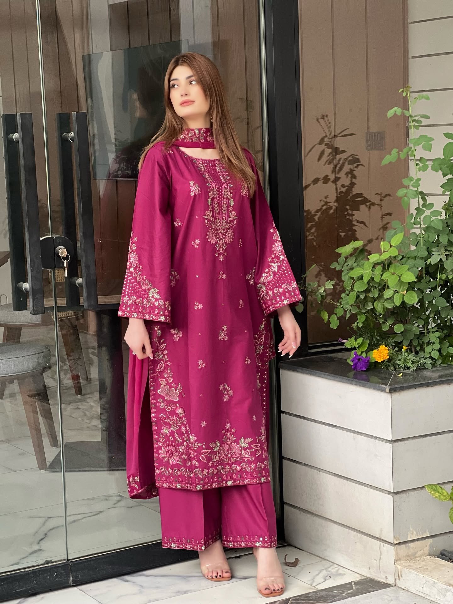 EMB005 Omavi Embroidered Dress 3 Piece