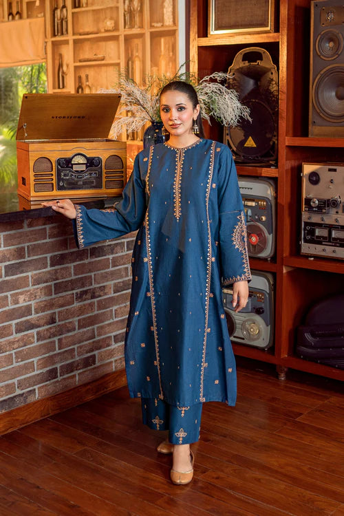 Seefa Slub Khaddar Long Kurta set JLV116
