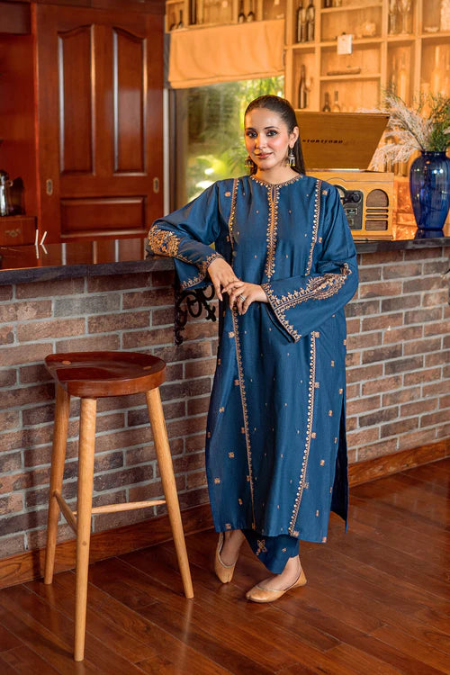 Seefa Slub Khaddar Long Kurta set JLV116
