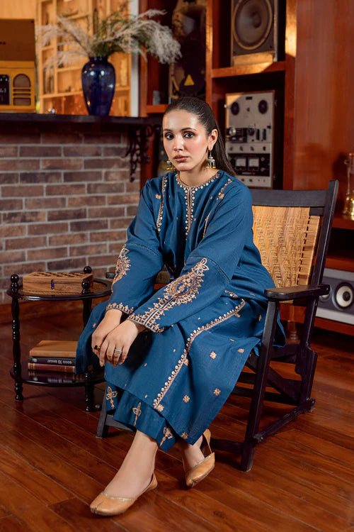 Seefa Slub Khaddar Long Kurta set JLV116