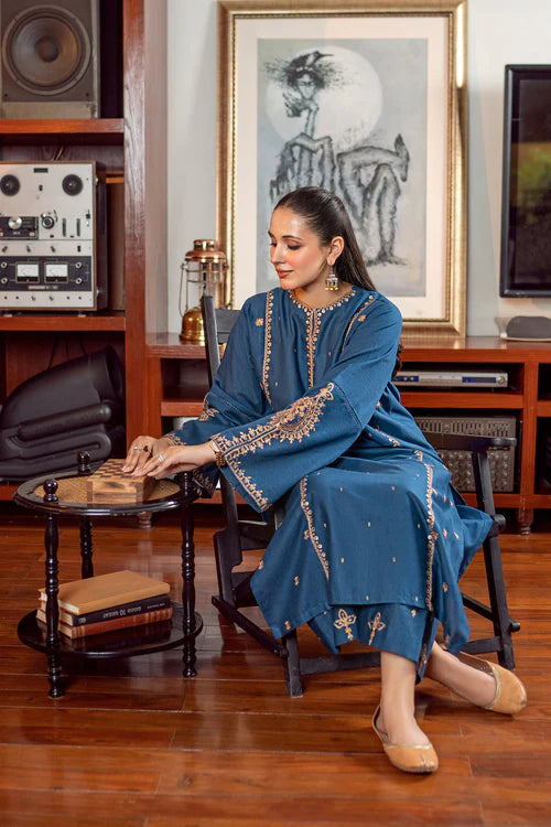 Seefa Slub Khaddar Long Kurta set JLV116