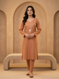 GUL043 Eshal - Rust Orange Soft Linen 2-Piece Set