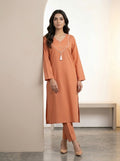GUL043 Eshal - Rust Orange Linen 2-Piece Set