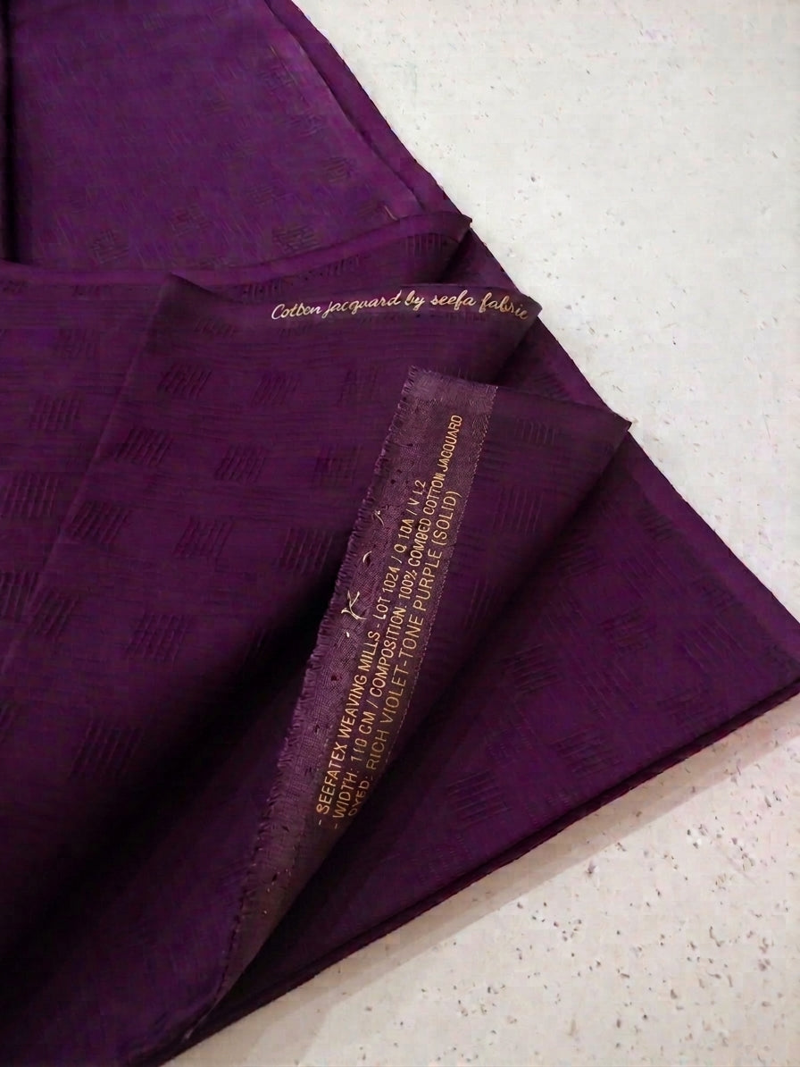 WJC025 Rich Plum Solid Cotton Jacquard (Winter)