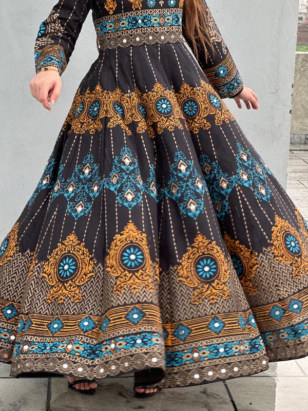 LDT103 Printed Flared Maxi & Trousers Set - 2 Piece