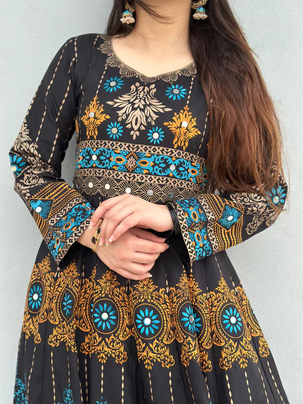 LDT103 Printed Flared Maxi & Trousers Set - 2 Piece