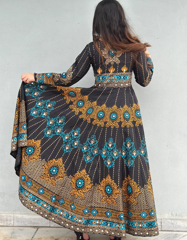LDT103 Printed Flared Maxi & Trousers Set - 2 Piece