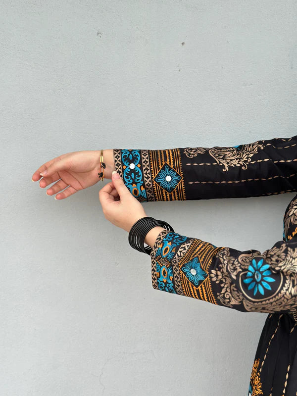 LDT103 Printed Flared Maxi & Trousers Set - 2 Piece