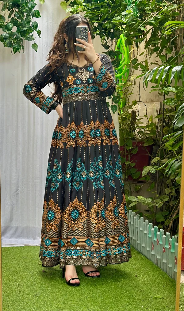 LDT103 Printed Flared Maxi & Trousers Set - 2 Piece