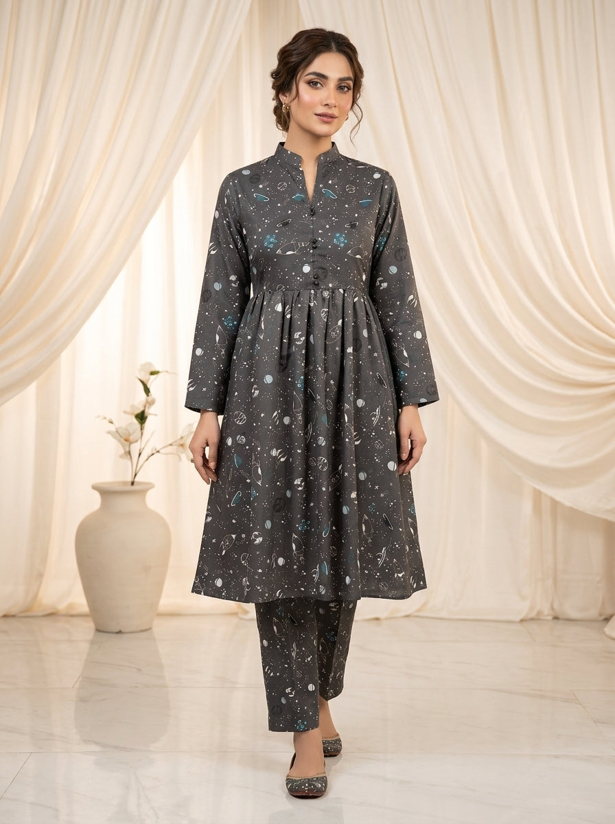 CLF077 2-Piece Stitched Frock Set