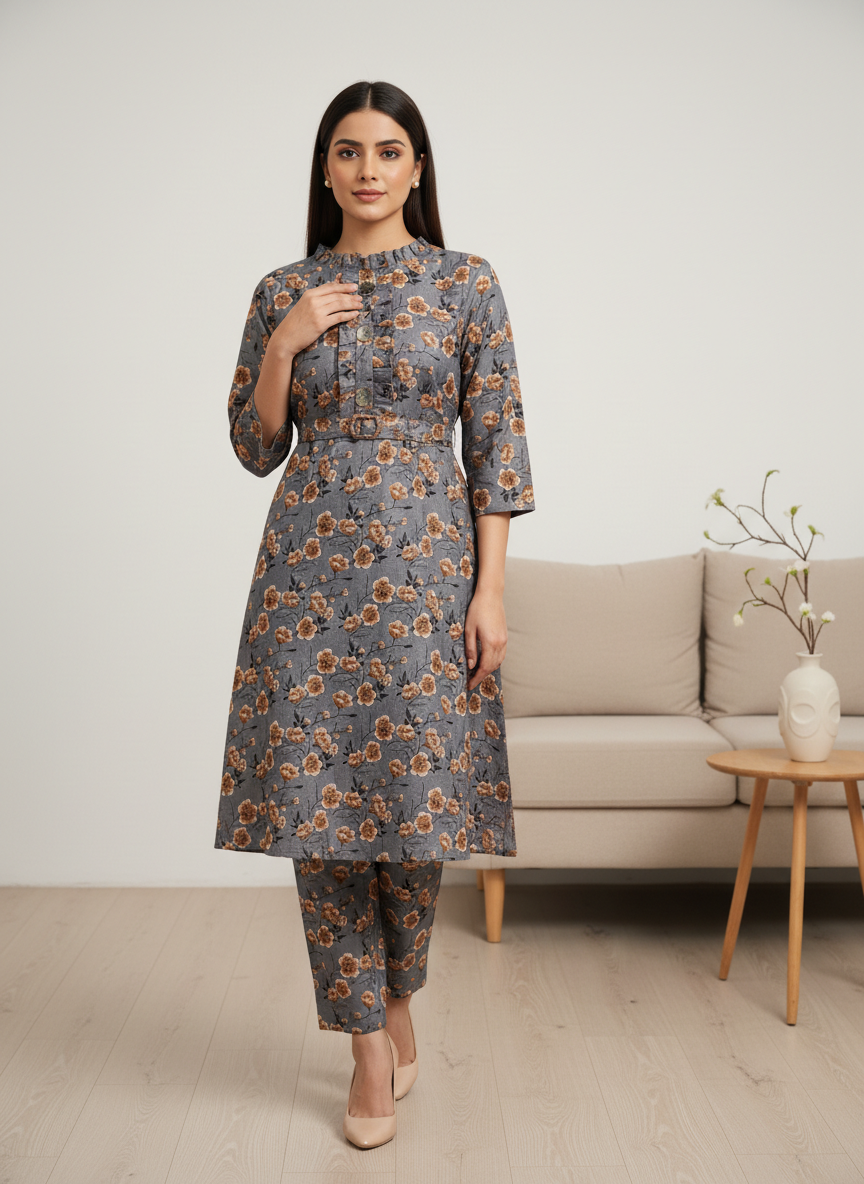 PCF061 Crystal Cotton Frock Set Wholesale Price