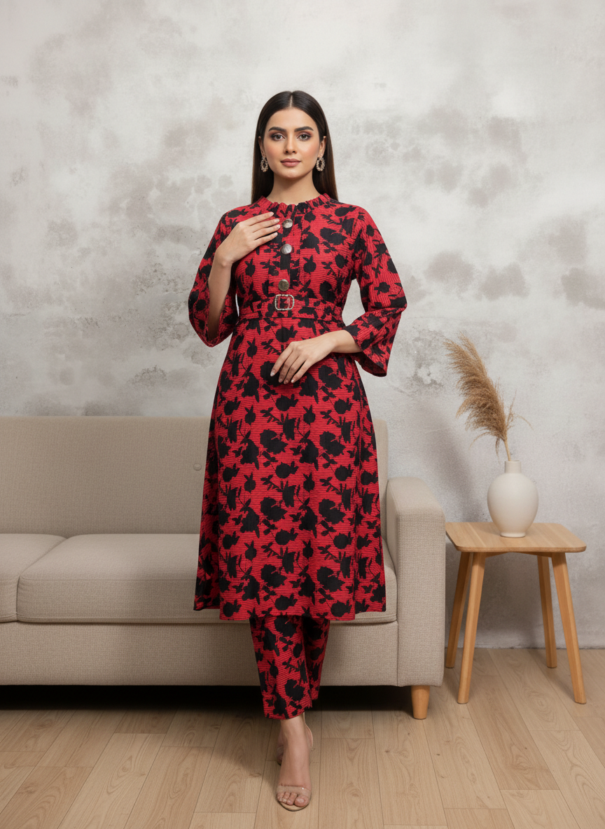 PCF058 Crystal Cotton Frock Set Wholesale Price