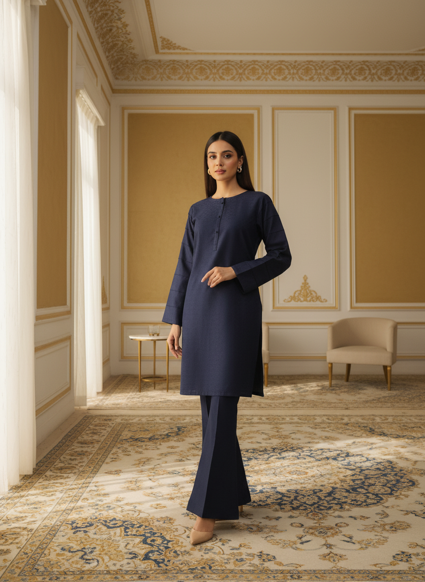 WJC013 Jacquard Khaddar 2 Piece