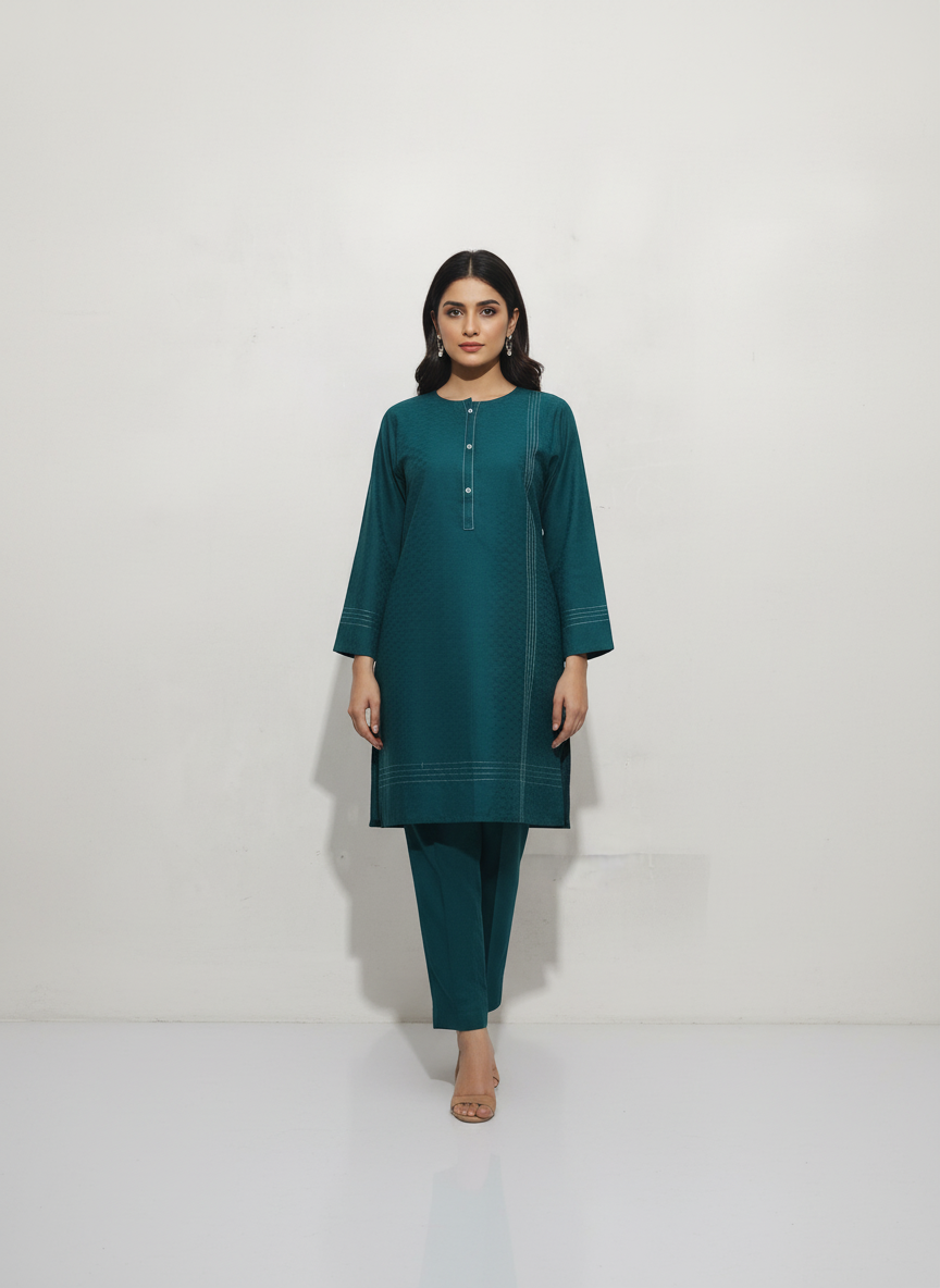 WJC014 Jacquard Khaddar 2 Piece