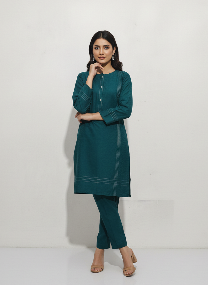 WJC014 Jacquard Khaddar 2 Piece