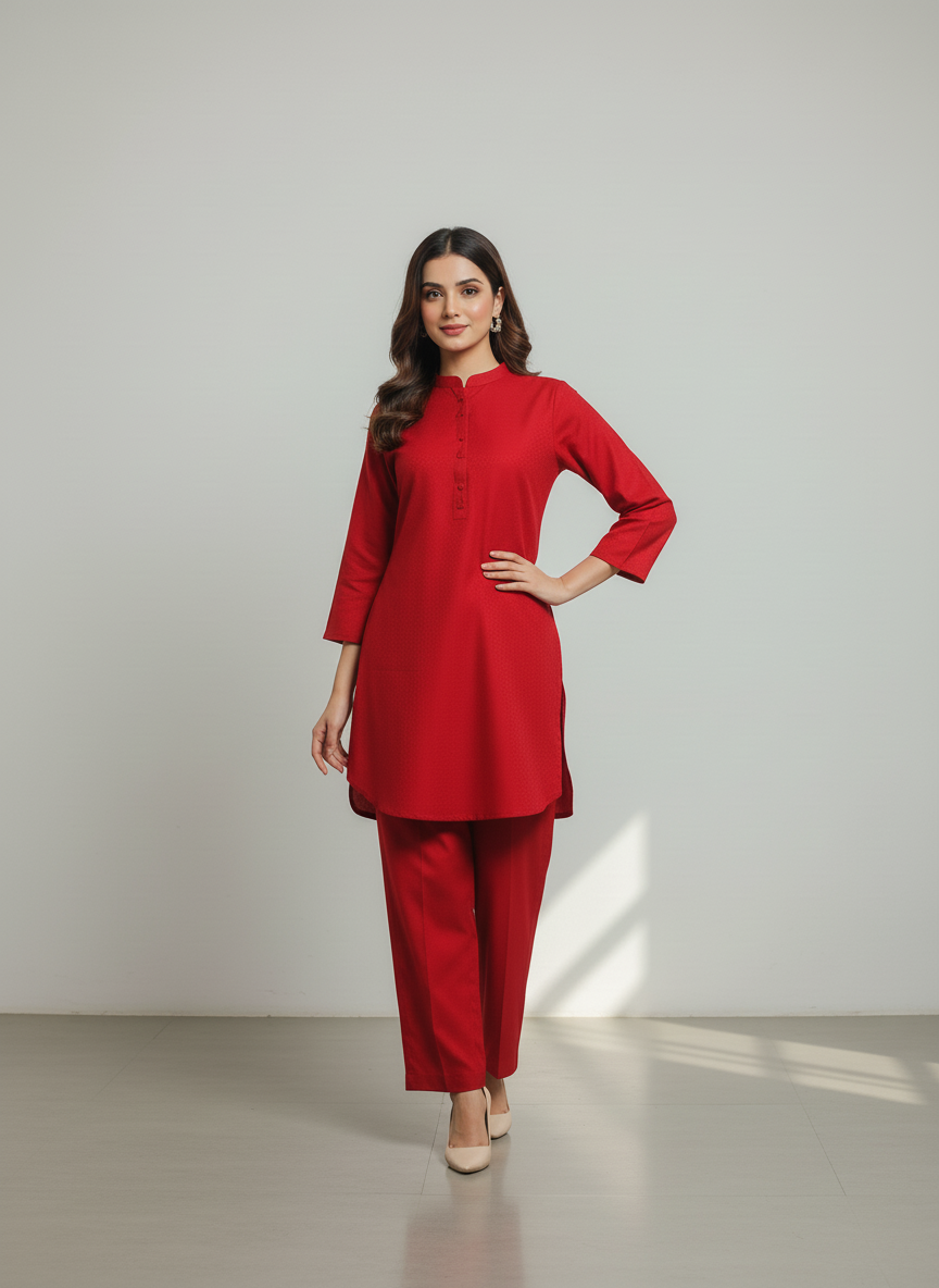 WJC015 Jacquard Khaddar 2 Piece