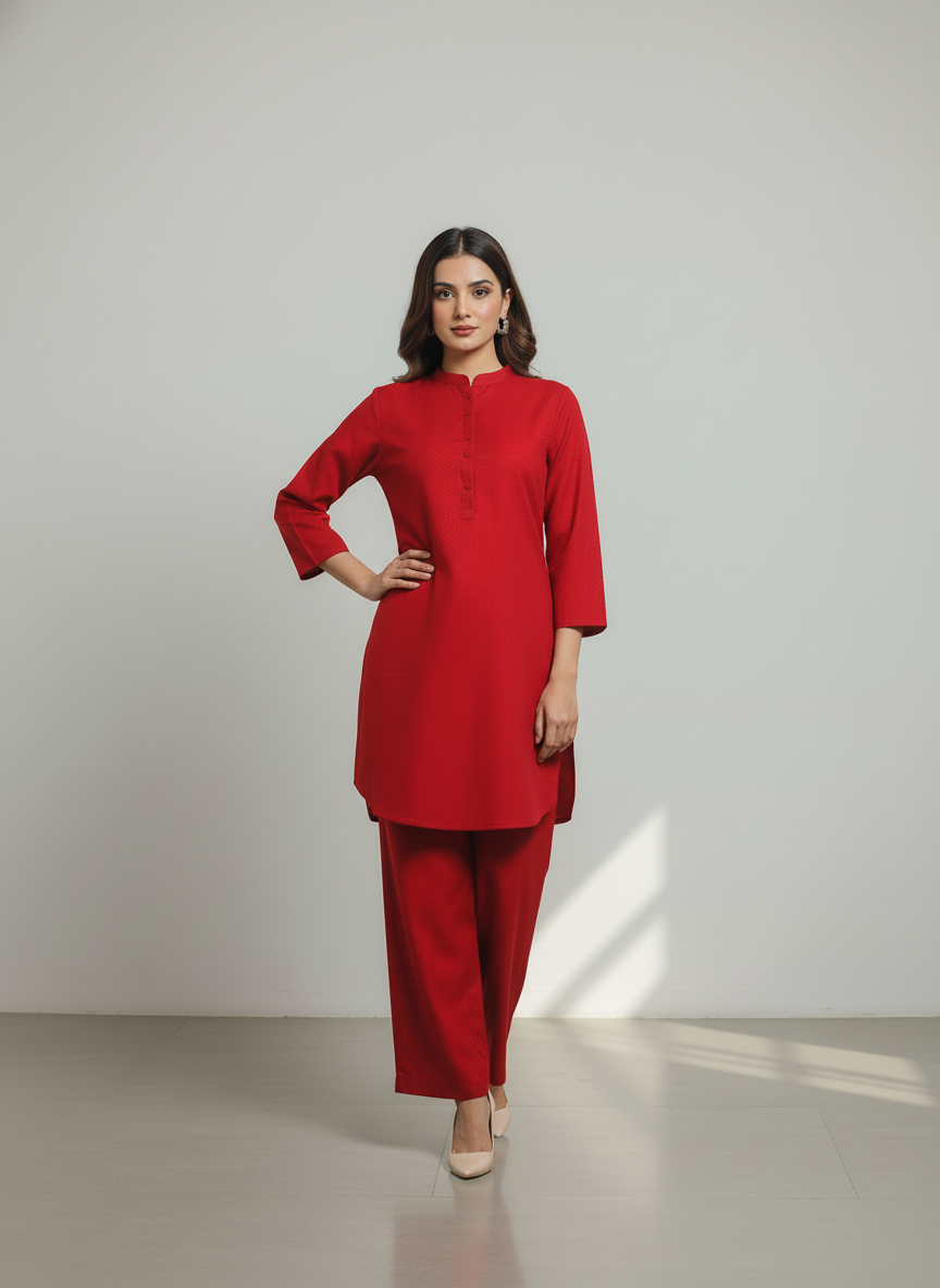 WJC015 Jacquard Khaddar 2 Piece