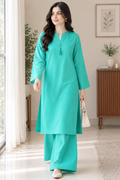 GUL044 Areesha - Bright Mint Green Soft Linen 2-Piece Set