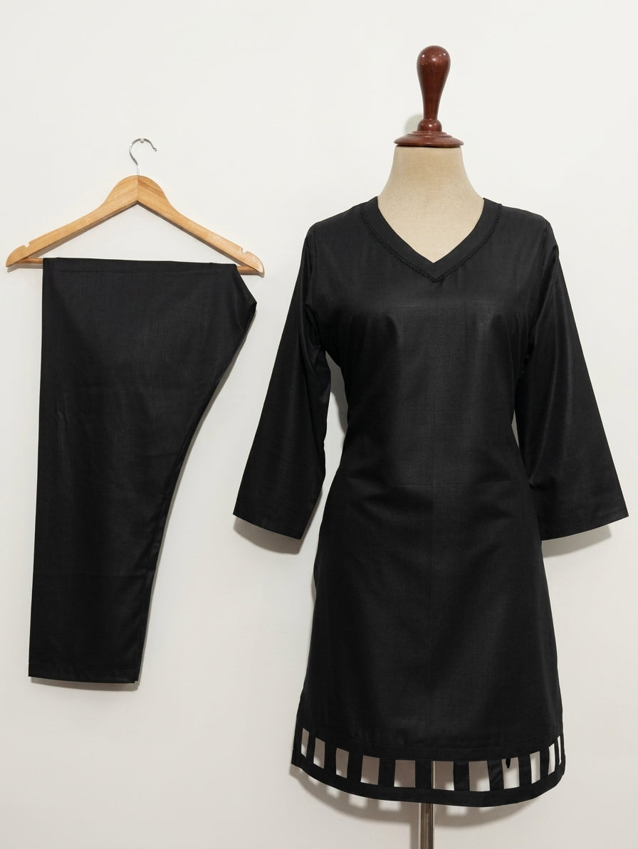 GUL039 Aira - Black Linen 2-Piece Set