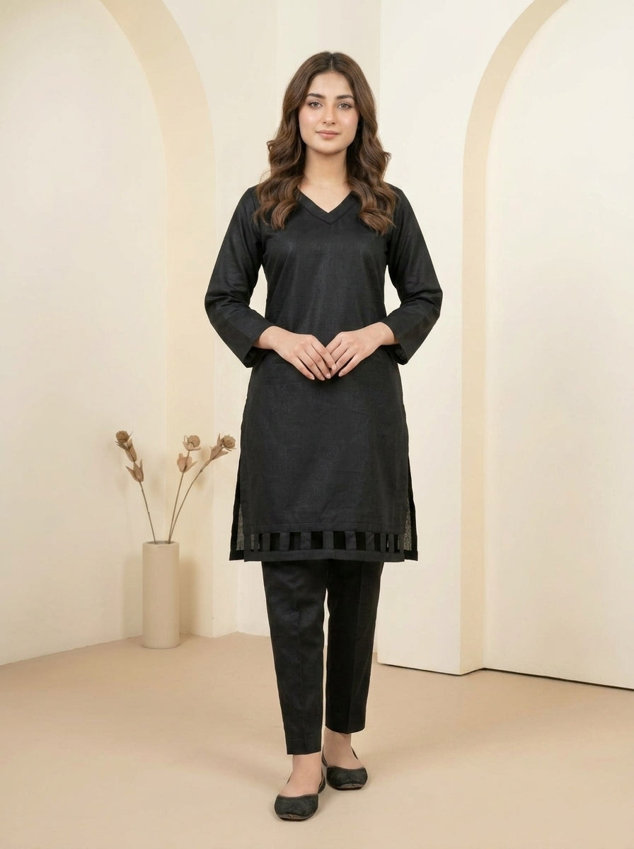 GUL039 Aira - Black Linen 2-Piece Set