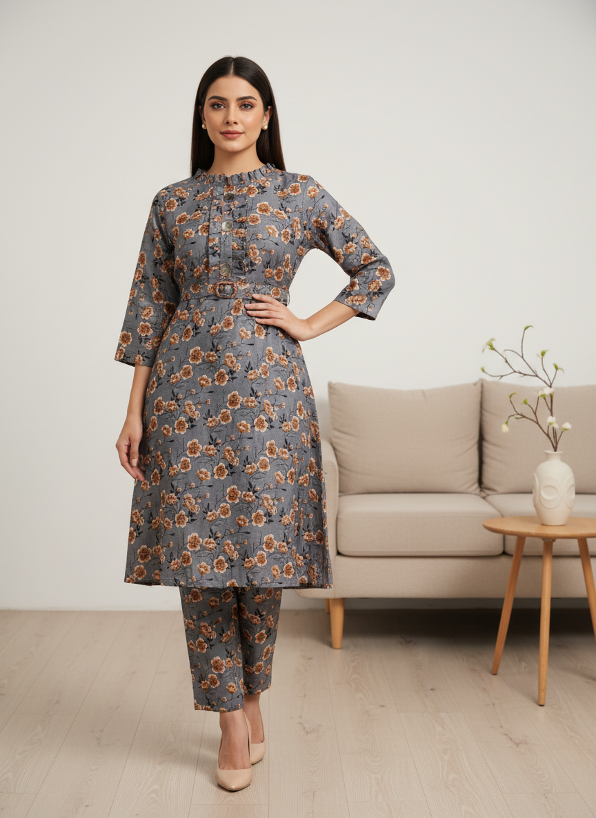 PCF061 Crystal Cotton Frock Set Wholesale Price