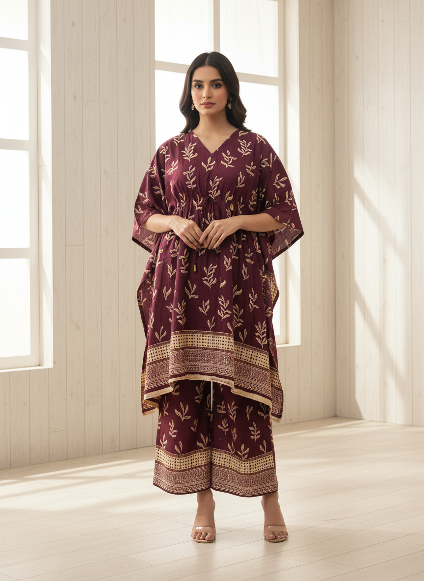 PCK038 Polo Cotton Kaftan Set