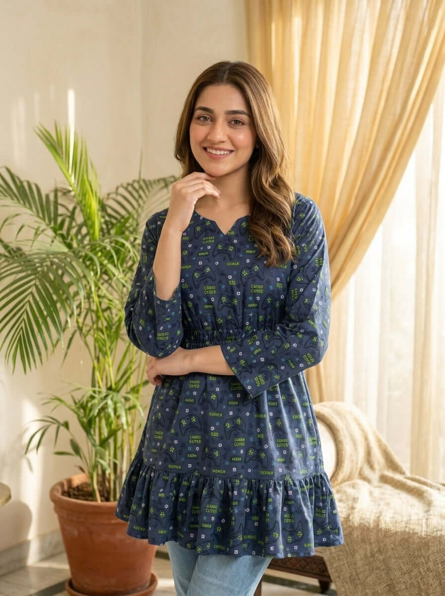 TOP1003 Elastic Waist Frock 1 Piece