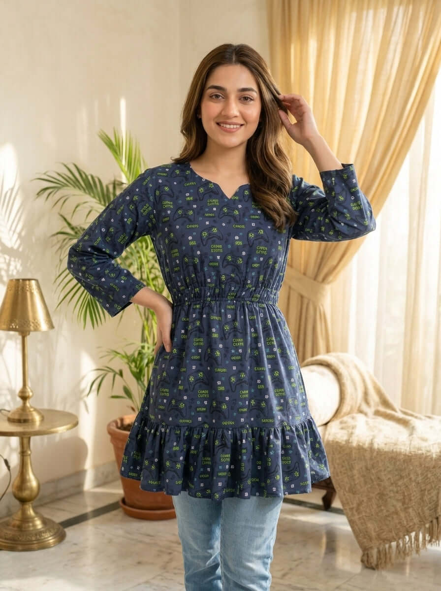 TOP1003 Elastic Waist Frock 1 Piece