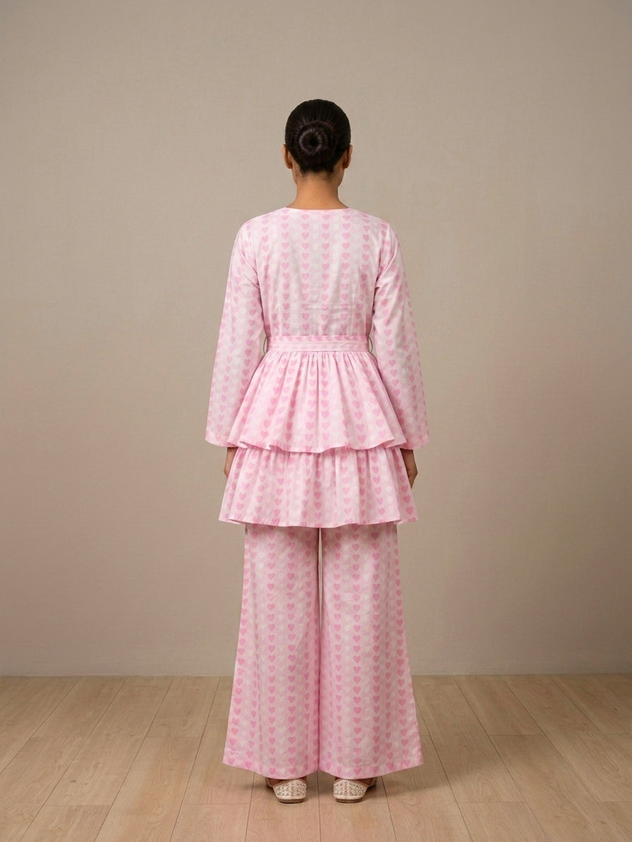 Luxury Micro-All Season Tiered Frock & Plazzo Set DRC030