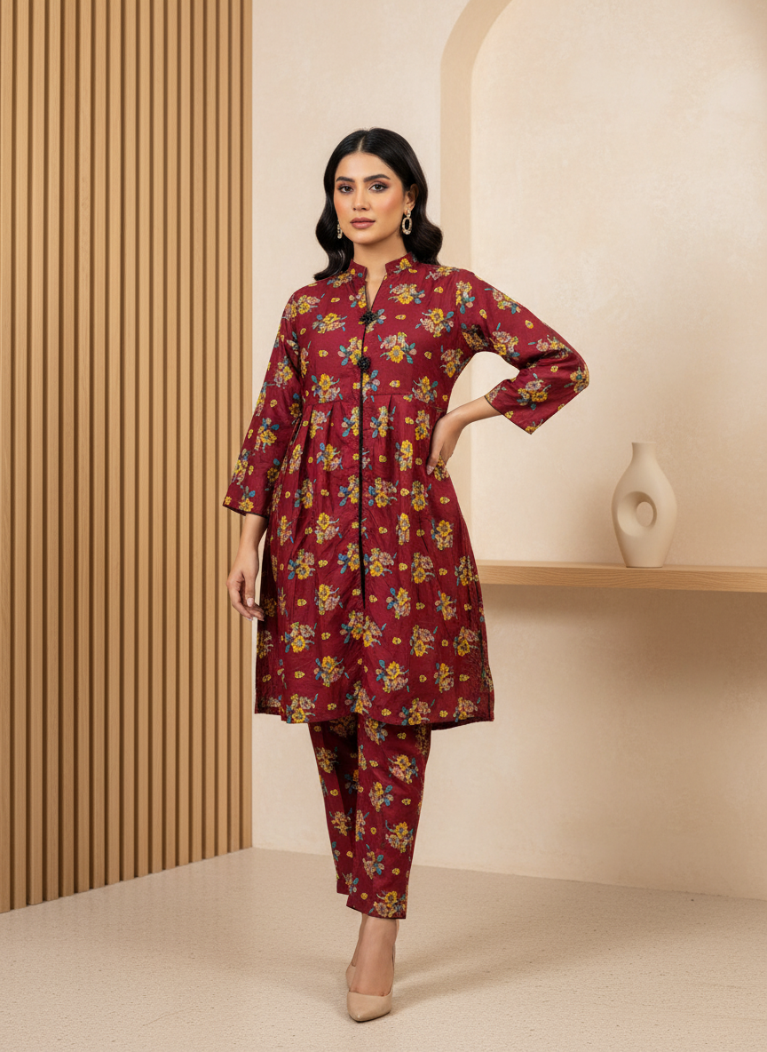 PCG081 Polo Cotton Frock Set