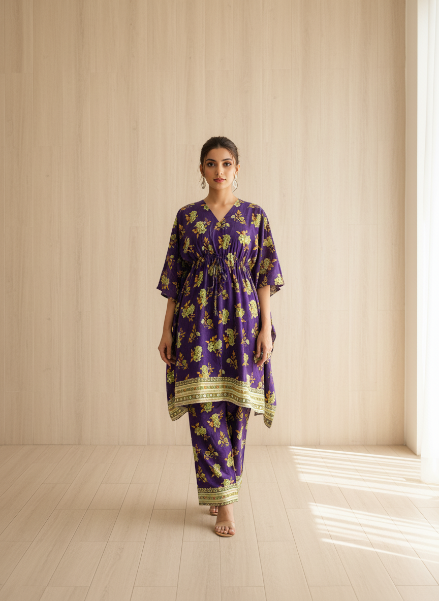 PCK037 Polo Cotton Kaftan Set