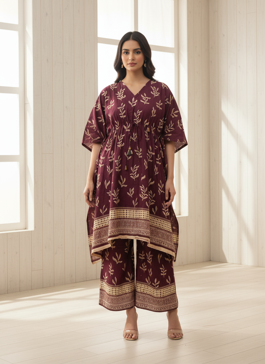 PCK038 Polo Cotton Kaftan Set