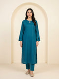 GUL038 Eshal - Teal Blue Linen 2-Piece Set