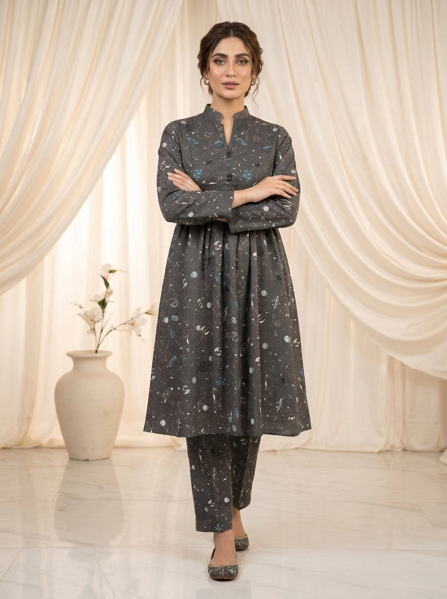 CLF077 2-Piece Stitched Frock Set