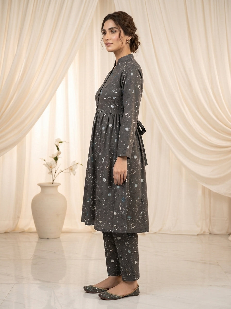CLF077 2-Piece Stitched Frock Set
