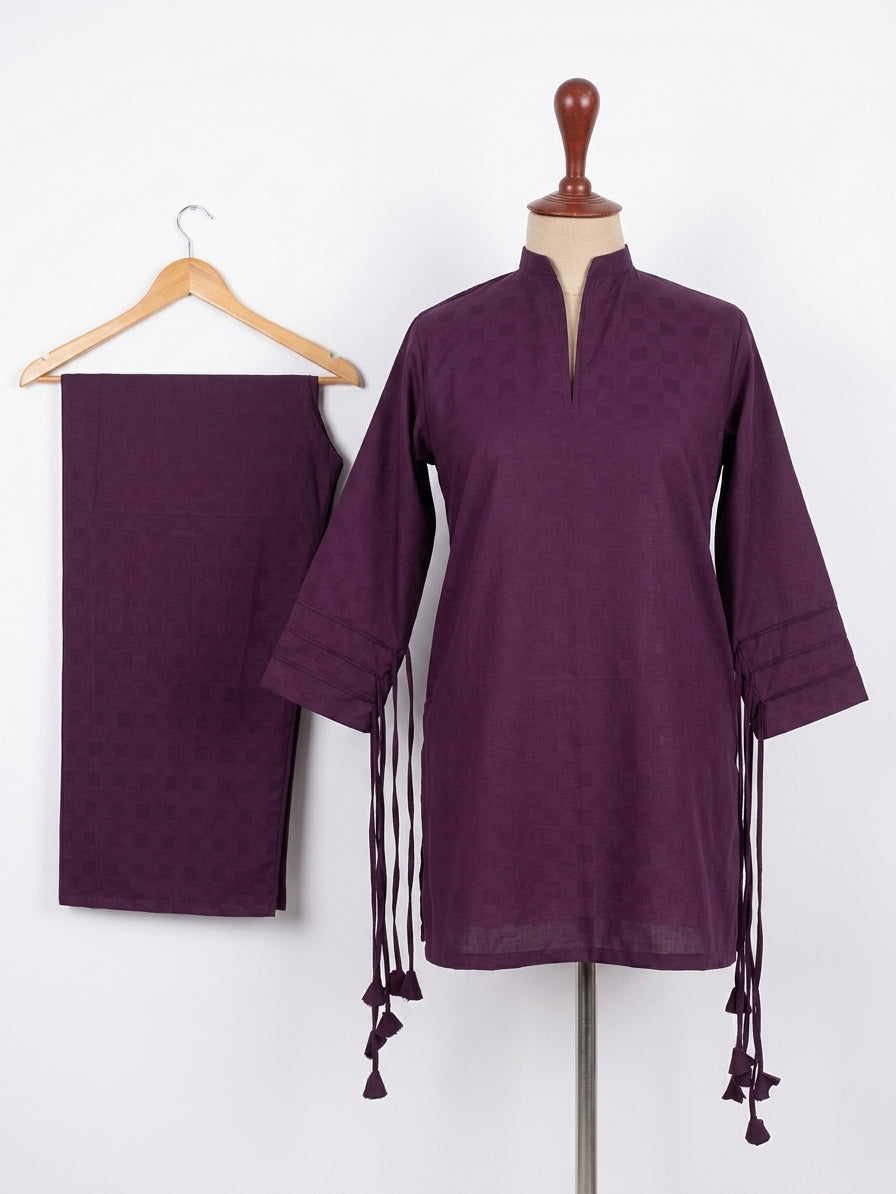 WJC025 Rich Plum Solid Cotton Jacquard (Winter)