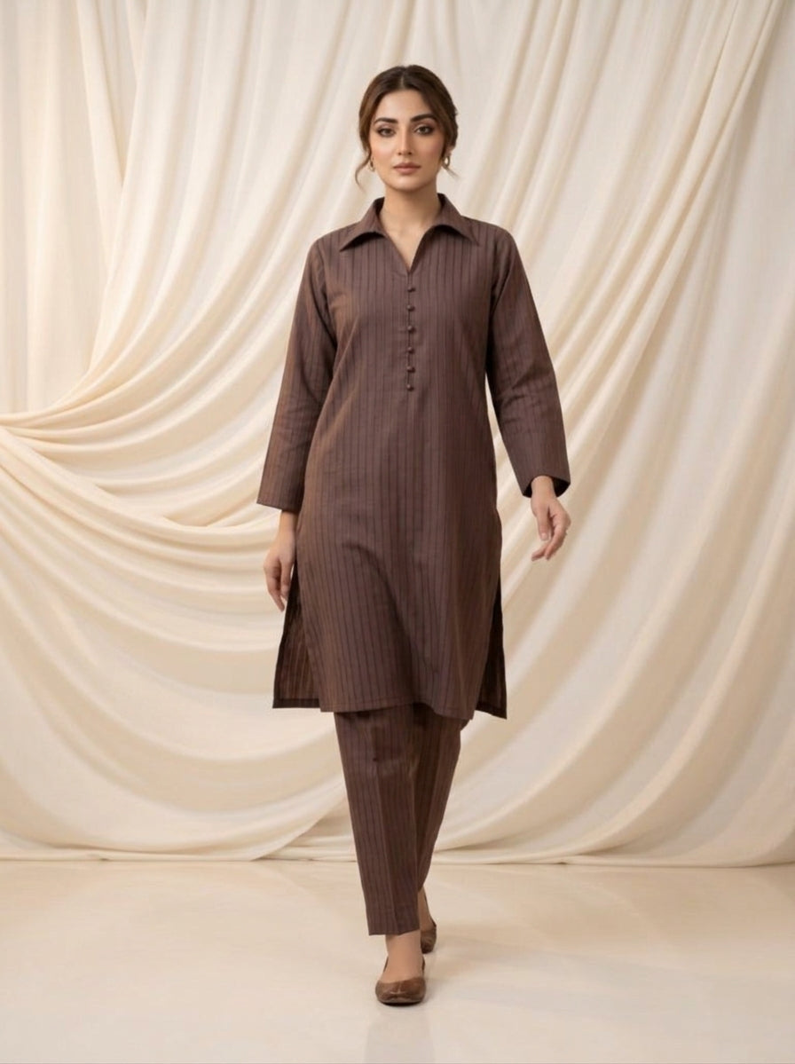 WJC027 Collar Neck Self-Striped Jacquard Suit