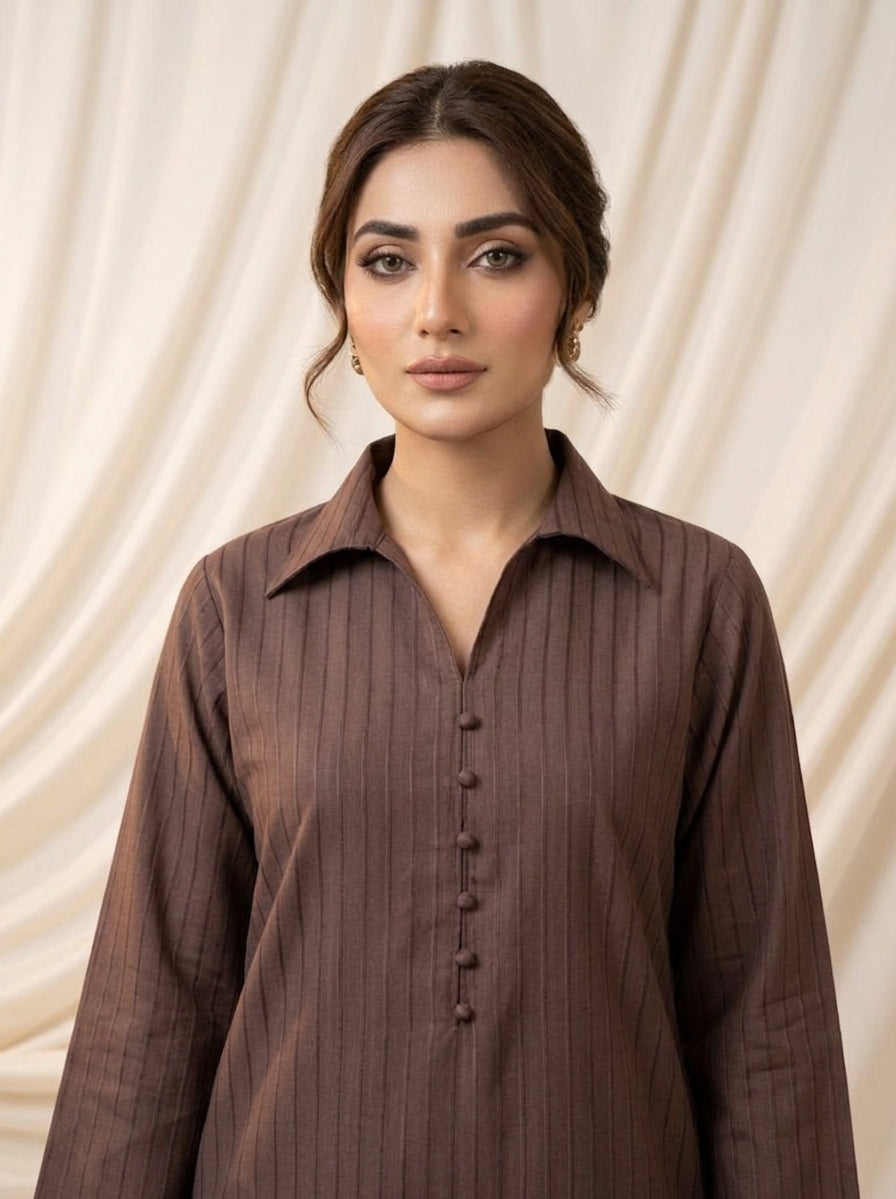 WJC027 Collar Neck Self-Striped Jacquard Suit