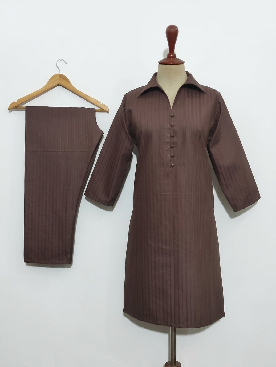 WJC027 Collar Neck Self-Striped Jacquard Suit